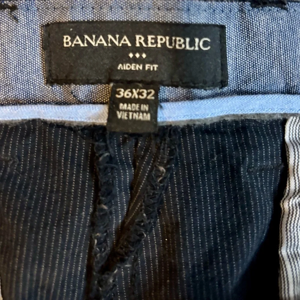 Banana Republic Men’s Size 36/32 Navy Striped Aiden Fit‎ Chinos